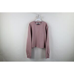 Vintage Y2K Oakley Womens 2XL XXL O Logo Cropped Crewneck Sweatshirt Blush Pink